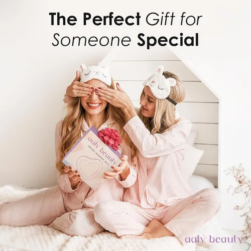 Vista 5 de Bolsa de maquillaje con forma de corazón – Bolsa de cosméticos de corazón rosa con cubierta transparente – Ideas de regalo para mujeres, mamá