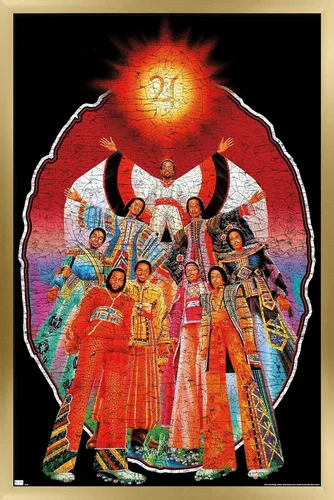 Vista 15 de Earth Wind & Fire - Póster de pared con banda, 22.4 pulgadas de largo x 14.7 pulgadas de ancho, versión enmarcada de madera de granero