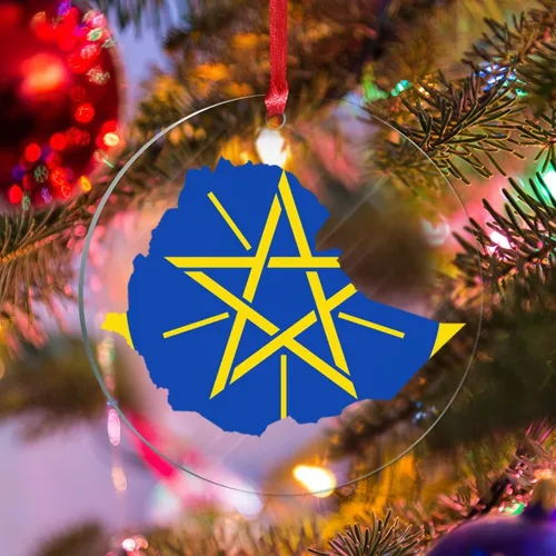 Vista 14 de Silueta de la bandera de Bután, adornos para árbol de Navidad, bandera nacional, recuerdo, decoraciones de Navidad, adornos acrílicos de Bután