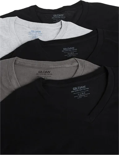 Vista 3 de Gildan - Camisetas de cuello en V para hombre Multipack