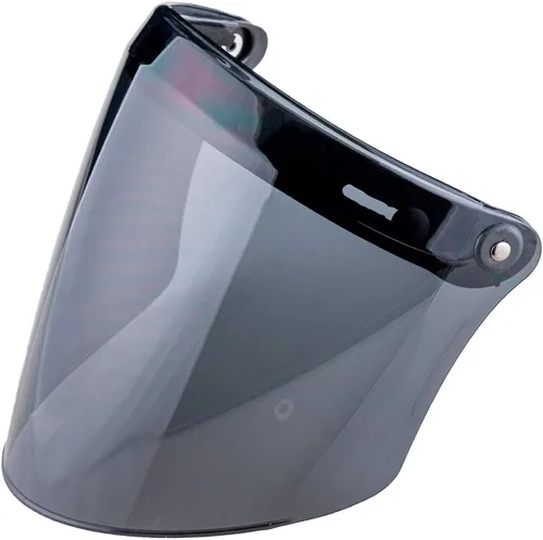 Vista 5 de VCOROS Visera universal abatible con 3 cierres a presión para casco de motocicleta de cara abierta retro (Transparente) Flip up & down adjustable