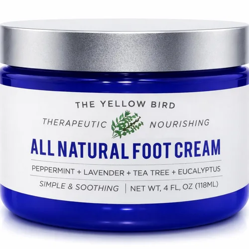 Vista 7 de Yellow Bird Crema para pies – Bálsamo hidratante de aceite de árbol de té con aceites esenciales. Tratamiento natural de pies de atletas. Reparación