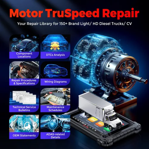 Vista 3 de Autel MaxiSys MS909CV, 2026 - Escáner diesel inteligente de alta resistencia OE-Level J2534 Programming, Motor TruSpeed, Topology 2.0, 64+ Resets