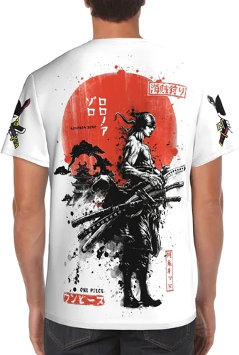 Vista 2 de Camisa de anime para hombre, camiseta de manga corta casual con estampado 3D de verano