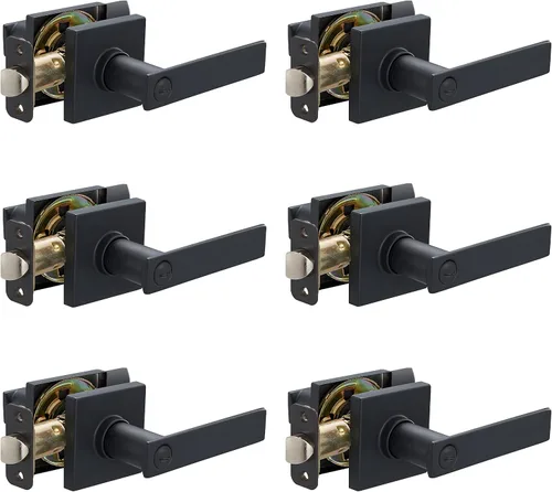 Vista 11 de Amazon Basics - Palanca de puerta contemporánea, modelo Stamford, entrada, color negro mate, paquete de 1