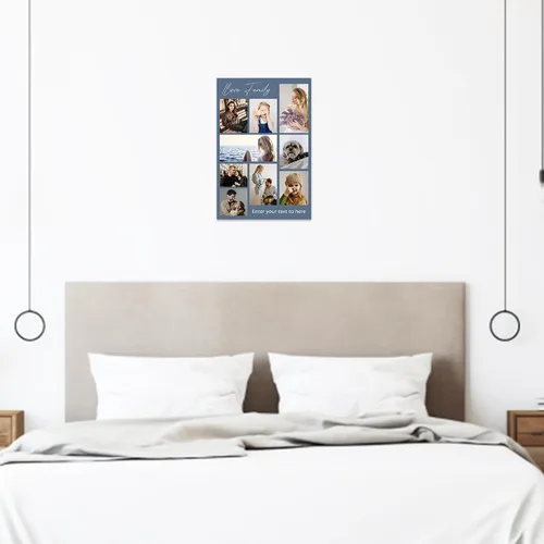 Vista 2 de ZXHYWYM Imágenes en lienzo, collage personalizado de 9 fotos, collage personalizado con texto para subir imágenes al lienzo, tu familia, perro