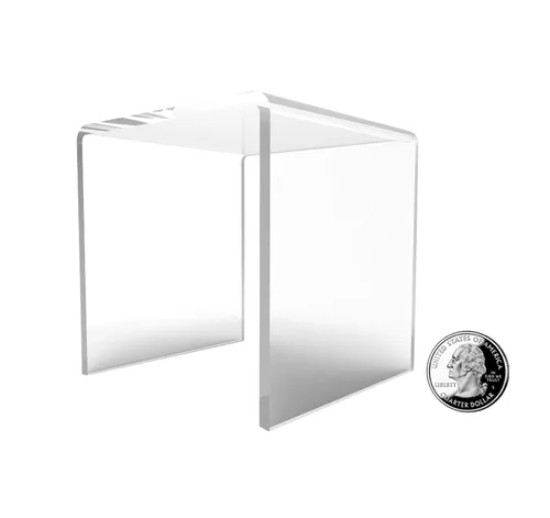 Vista 4 de FixtureDisplays® One Riser Combo - Cubo de 2 pulgadas de 3 caras con pedestal de plexiglás negro Lucite acrílico, accesorios para exhibición