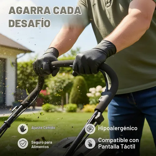 Vista 5 de TitanFlex Heavy Duty Black Industrial Nitrile Gloves with Raised Diamond Texture, Latex Free 8mil