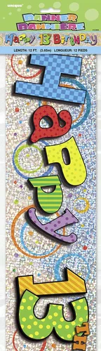 Vista 6 de Unique Party 10855-12ft Prism Happy 4th Birthday Banner