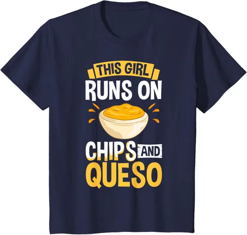 Vista 26 de Queso Dip Camiseta Chile con Queso Salsa Mexican Chips Chile con Queso, Negro, S
