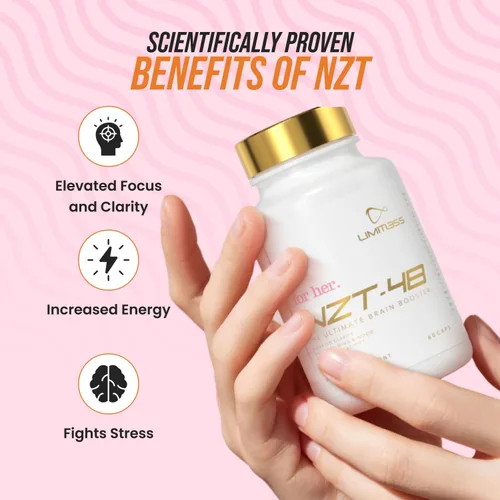Vista 2 de NZT-48 Potenciador cerebral femenino premium para ella, suplemento cerebral para memoria, enfoque, energía natural + alivio del estrés, GABA