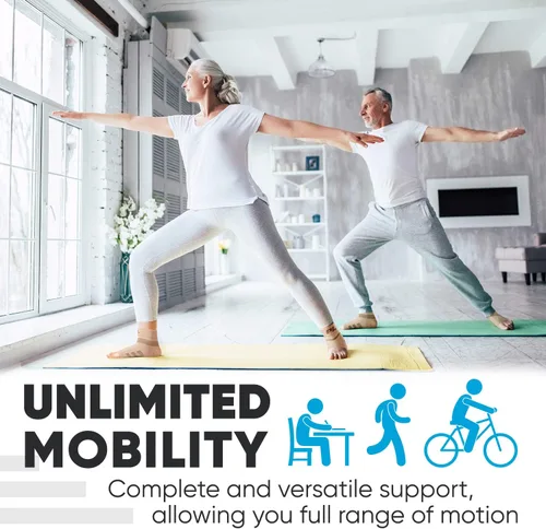 Vista 4 de Powerlix Nano calcetines (2 pares) para neuropatía, para mujeres y hombres, soporte de tobillo para fascitis plantar, calcetines de compresión sin