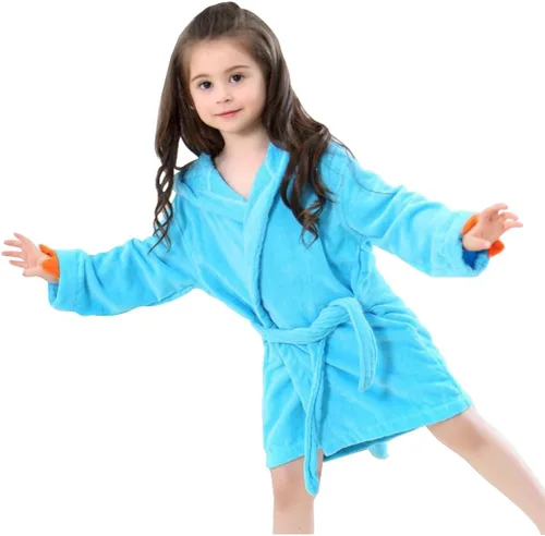 Vista 6 de Bata de baño para niños y niñas, toalla de algodón con capucha de animal y dinosaurio