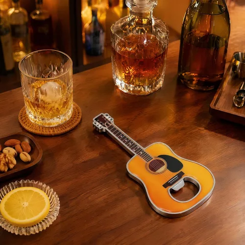 Vista 4 de 1 pieza/set abrebotellas de cerveza con forma de guitarra, regalo para amantes de la música y la guitarra, utensilios de cocina para bebedores