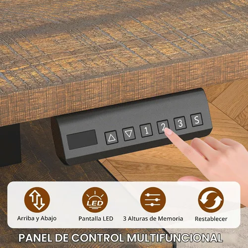 Vista 6 de St.Mandyu Escritorio eléctrico de pie en forma de L, escritorio de computadora ajustable de altura de 55 pulgadas con cajón de archivos, puerta