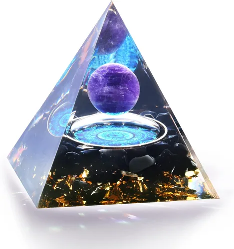 Vista 8 de Pirámide de orgón para meditación de cristal curativo, generador de energía positiva, cuarzo de roca y cuarzo rosa, promueve la riqueza