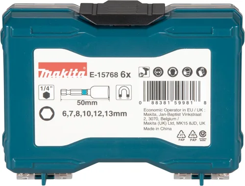 Vista 6 de Makita E-15768 Juego de 6 piezas de destornilladores de impacto negros para tuercas