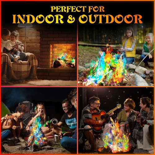 Vista 3 de MEKER Paquetes de Cambio de Color de Fuego – Fogata, Fogatas, Chimeneas al Aire Libre, Hoguera – Color de Fuego – Accesorios Perfectos de Campamento