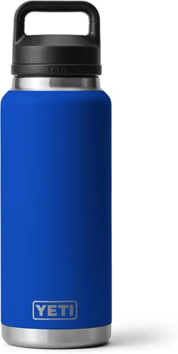 Vista 28 de YETI Rambler - Botella de 36 onzas, aislada al vacío, a prueba de fugas, de acero inoxidable con tapón para sorbos Aislamiento al vacío Azul marino