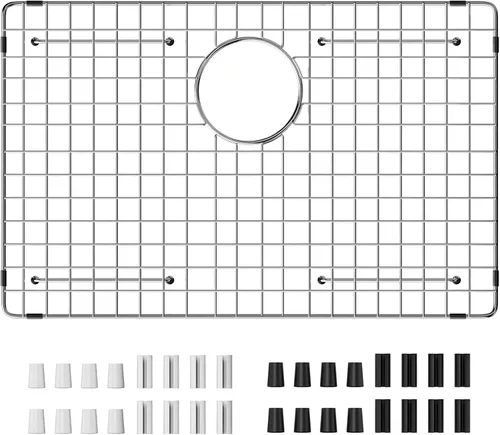 Vista 12 de Kitchen Sink Grid and Sink Protectors 25-1/8" X 12-1/2" Rear Drain Stainless Steel Sink Grids for Bottom of Kitchen Sinks