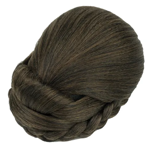 Vista 11 de IMISSU Cubierta de pelo trenzado con moño, piezas de cabello en forma de dona, coleteros para cabello con clips de peluca, recogida y recogida