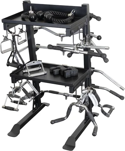 Vista 7 de Body-Solid (SAR100) Estante de accesorios, estante de accesorios de gimnasio comercial y en casa, organización de almacenamiento compacta