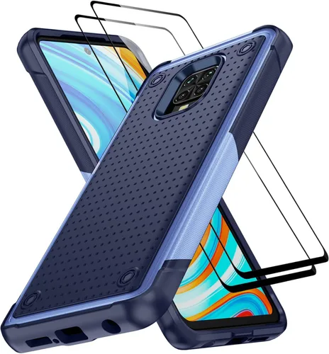 Vista 27 de Jeylly Funda para Xiaomi Poco X3 NFC con protector de pantalla de vidrio templado [2 paquetes], resistente a prueba de golpes, funda protectora