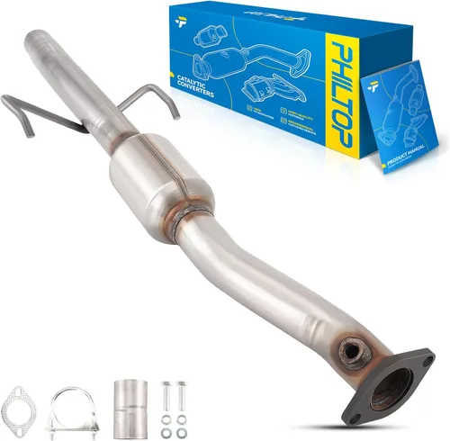 Vista 52 de PHILTOP Convertidor Catalítico de Ajuste Directo para Murano 2009 2010 2011 2012 2013 2014 3.5L, Cáscara de Acero Inoxidable Aluminio 203-1010