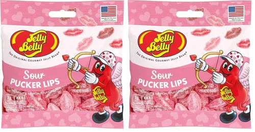 Vista 5 de Jelly Belly Valentine Sour Pucker Lips 2.8 oz Grab & Go Bolsa