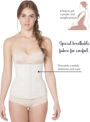 Vista 3 de Siluet E6000 Fajas Colombianas - Corsé de reloj de arena con control de abdomen