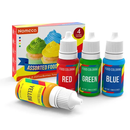 Vista 8 de Colorante natural para alimentos – FD&C y fórmula de color libre de tintes artificiales, 4 x 0.7 fl oz, botella grande, juego de tintes naturales