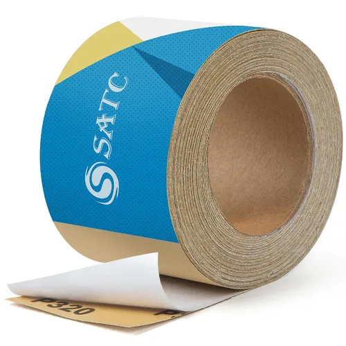 Vista 12 de S SATC Papel de lija PSA Longboard de grano 40, rollo continuo de 20 yardas de largo, 2-3/4" de ancho autoadhesivo con respaldo adhesivo, hojas