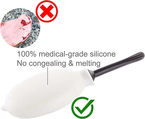Vista 5 de Bolsa de ducha compacta de silicona, kit de ducha de viaje reutilizable, capacidad de 11 onzas líquidas, color blanco