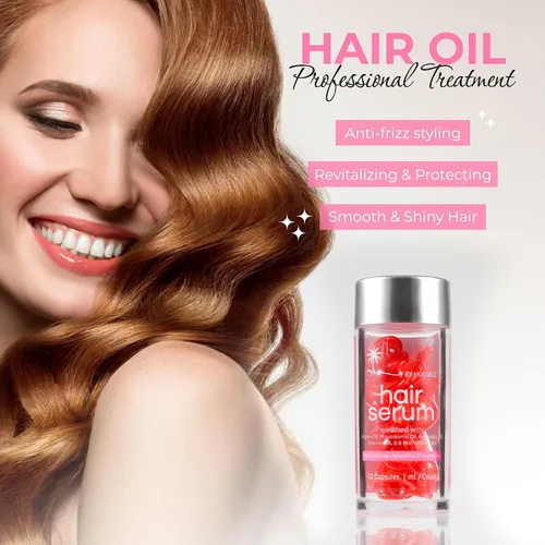 Vista 2 de Cápsulas de aceite capilar, suero para el cabello con aceite marroquí para todo tipo de cabello (12 unidades)