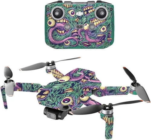 Vista 8 de MightySkins - Compatible con DJI Mini 2 Dron portátil - Argyle negro Funda protectora de vinilo duradera y única Fácil de aplicar, quitar