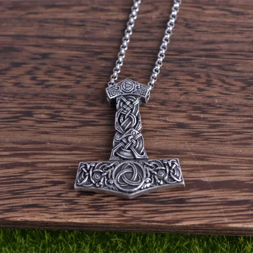 Vista 4 de LANGHONG Collar vikingo nórdico para hombre, brújula vegvisir, collar original de talismán, 1 ud