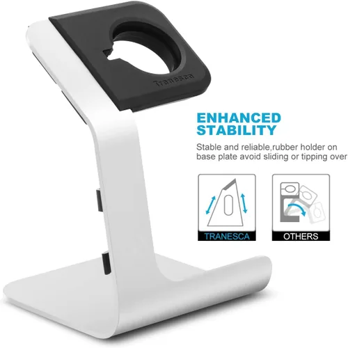 Vista 3 de Tranesca Soporte de reloj de aluminio para relojes inteligentes de múltiples marcas, compatible con Michael Kors, Fossil Gen 6 Hybird/Gen 6/Gen