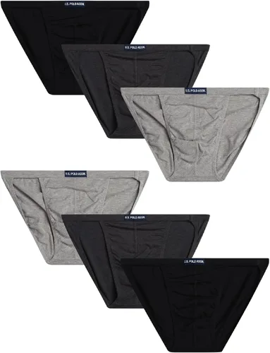 Vista 11 de U.S. POLO ASSN. Calzoncillos de bikini para hombre, paquete de 6 unidades Cuerda negra