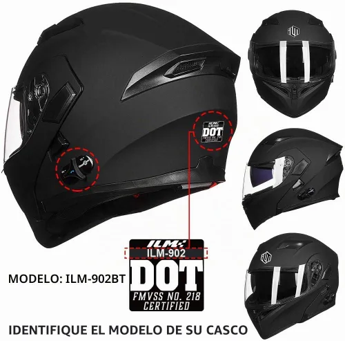 Vista 3 de ILM Accesorios para casco Viseras y almohadillas interiores para el modelo 902 902L Visera antivaho