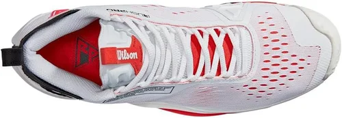 Vista 5 de WILSON Zapatillas Tenis Rush Pro 4.0 MID para hombre Blanco y Amapola, BlancoNegroRojo amapola
