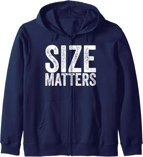 Vista 5 de Size Matters Funny Sarcasm Sudadera con capucha con cremallera, Negro