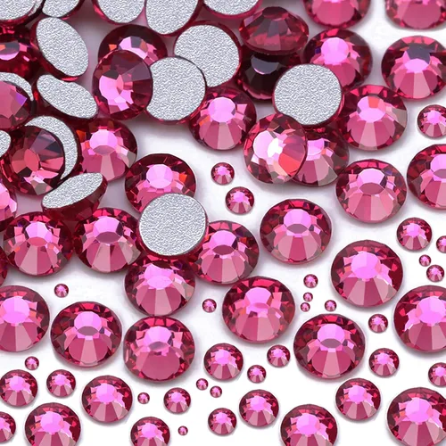 Vista 14 de Dowarm 2650 unidades de pegamento de diamantes de imitación de cristal con parte trasera plana, 6 tamaños de 0.059 in, 0.079 in, 0.110 in, 0.189 in