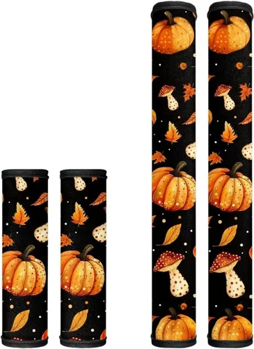 Vista 13 de Juego de 4 fundas para manijas de microondas con diseño de rayas de vaca tribal, azteca, decoración de cocina, antideslizantes, a prueba