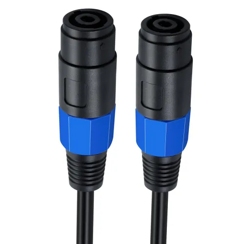 Vista 2 de Cable de altavoz, cable adaptador de audio Speakon hembra a hembra y cambiador de género para DJ/PA cable de altavoz con bloqueo giratorio de 7.9
