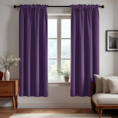 Vista 246 de Deconovo Cortinas opacas, aislamiento térmico, dobladillo para barra, reducción de ruido, certificado Oeko-TEX, cortinas de oscurecimiento