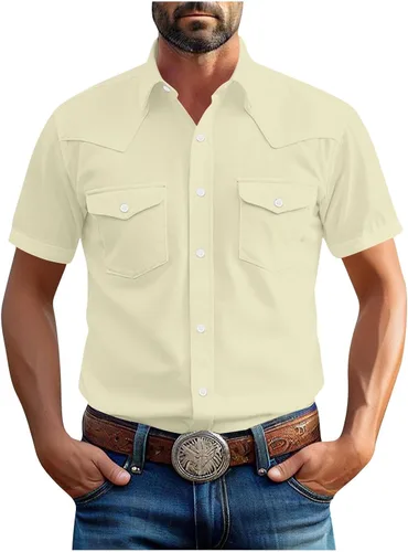 Vista 16 de Men's Short Sleeve Button Down Shirts Cargo Shirt Fashion Casual Summer Beach Shirts Business Work Basic Tee Tops