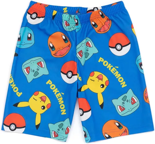 Vista 5 de Pokemon Boys 2 Pack Pyjamas Kids Pikachu Bulbasaur Charmander Squirtle T-Shirts Shorts Set Sleepwear
