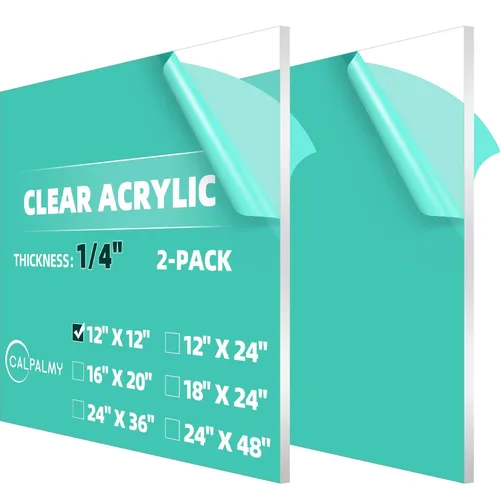 Vista 16 de CALPALMY (2-Pack) Hoja de plexiglás acrílico transparente de 24 x 36, 1/4" de grosor; Uso para proyectos de manualidades, letreros, vitrinas