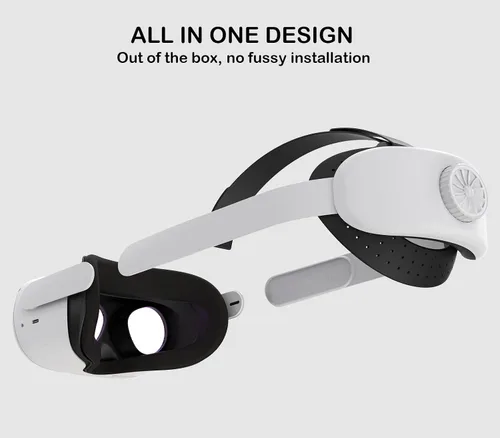 Vista 4 de BUSQUEDA Elite Strap for Oculus Quest 2, Lightweight & Comfortable Replacement Accessories for Meta Quest 2 Head Strap,Enhanced Support in VR (White)