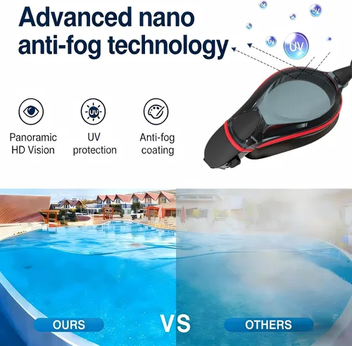 Vista 2 de Gafas de natación, gafas de natación, gafas de natación profesionales, antivaho sin fugas, gafas de natación de visión amplia